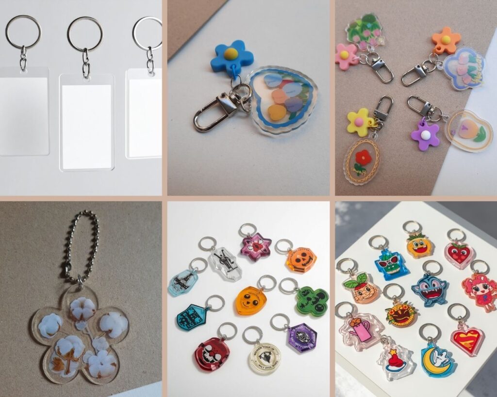 different types of Acrylic Keychains